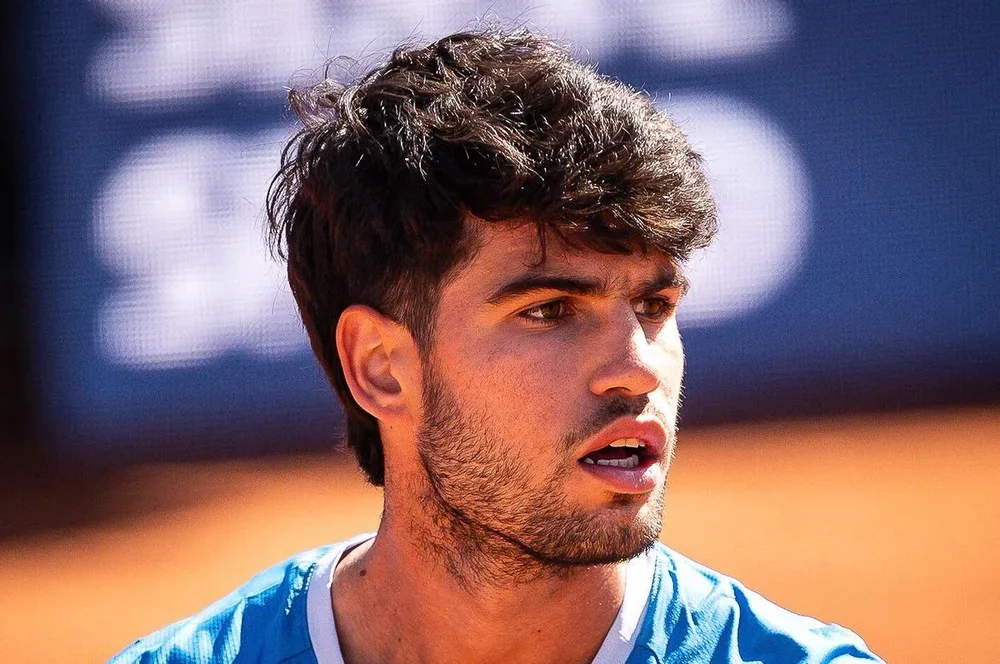 Carlos Alcaraz, durante su partido en el Barcelona Open